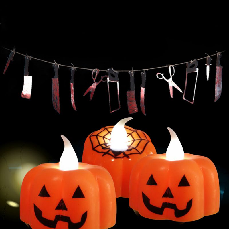Đèn led thiết kế ngọn nến chủ đề Halloween độc đáo thích hợp trang trí