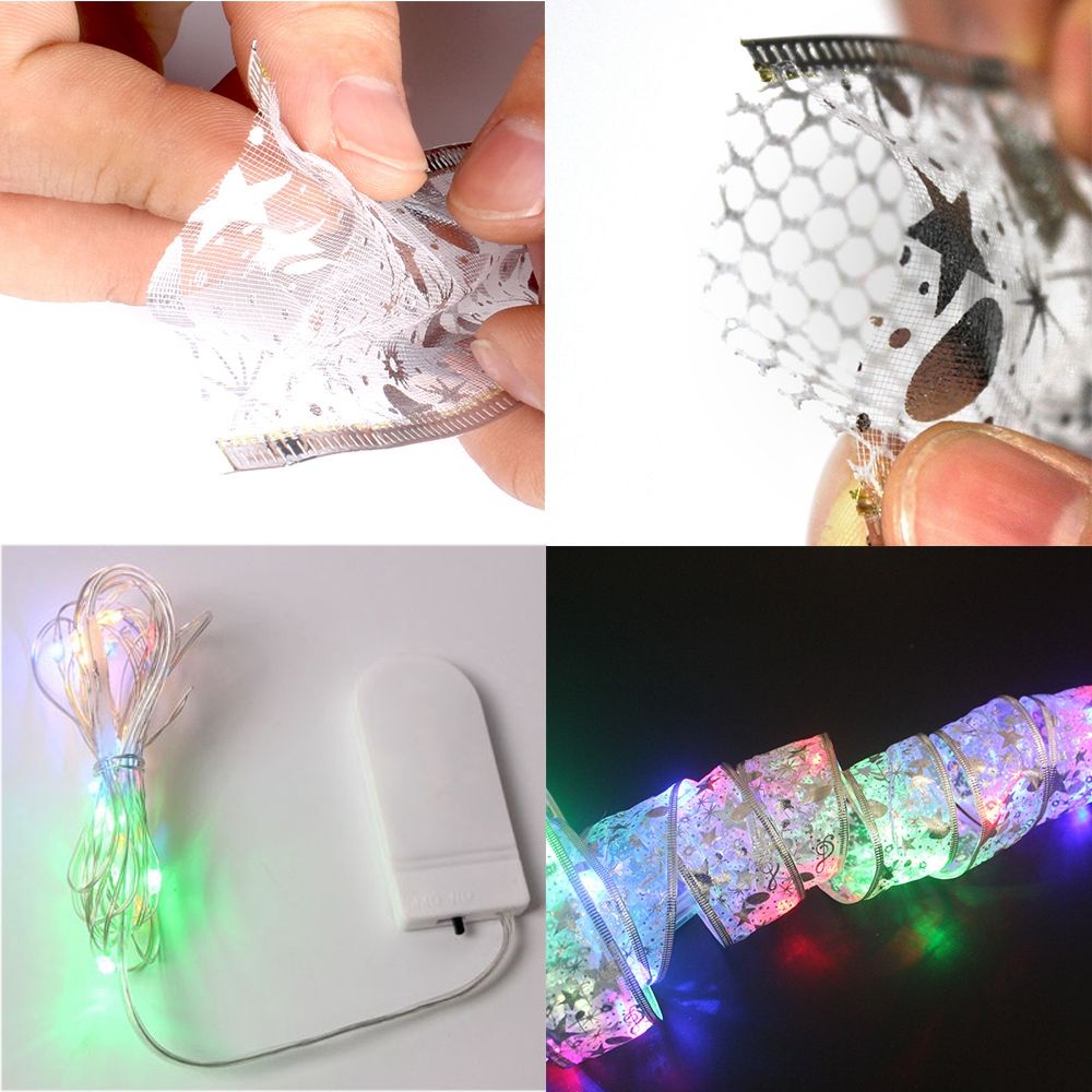 Dây đèn LED 50 bóng hai lớp trang trí Giáng sinh DIY nhiều màu tùy chọn