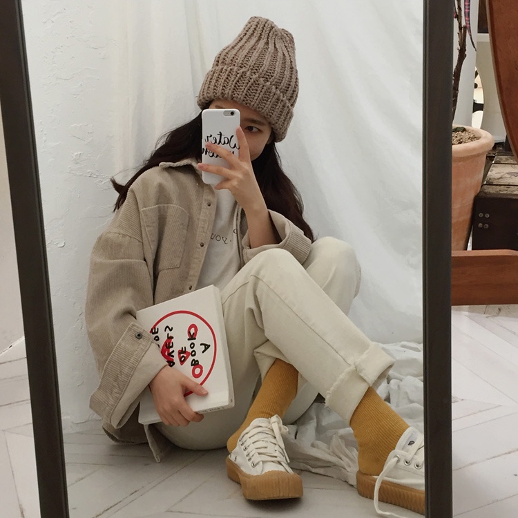 SUXI Áo Khoác Tay Dài Oversize Phong Cách Vintage Thời Trang Cho Nữ