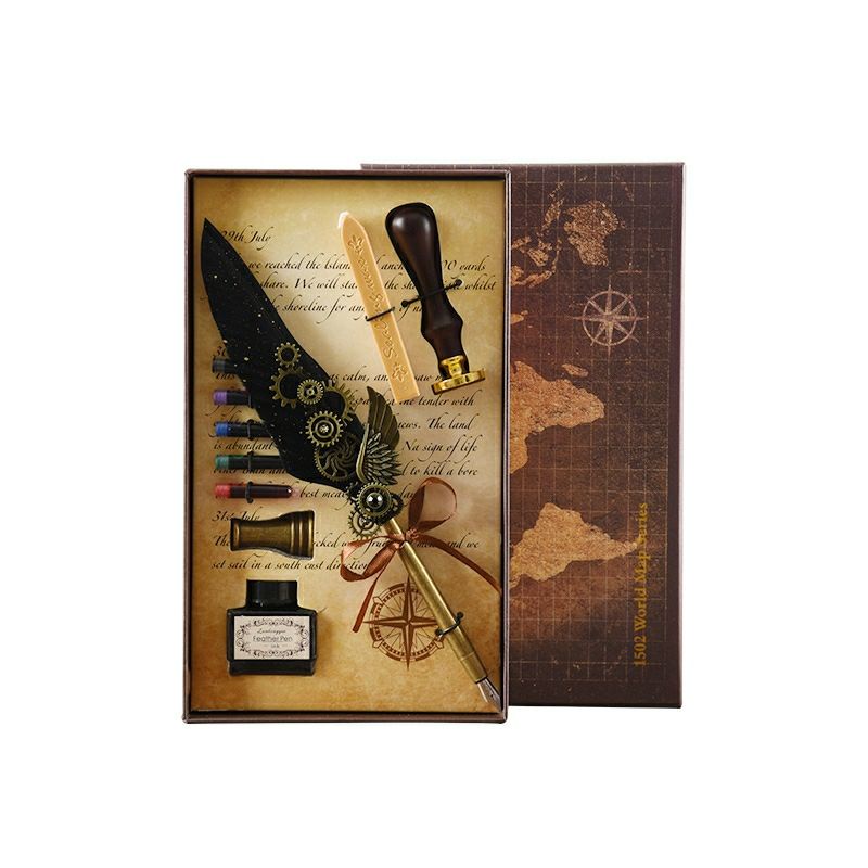 Bút Máy Thiết Kế Lông Vũ Phong Cách Harry Potter Độc Đáo