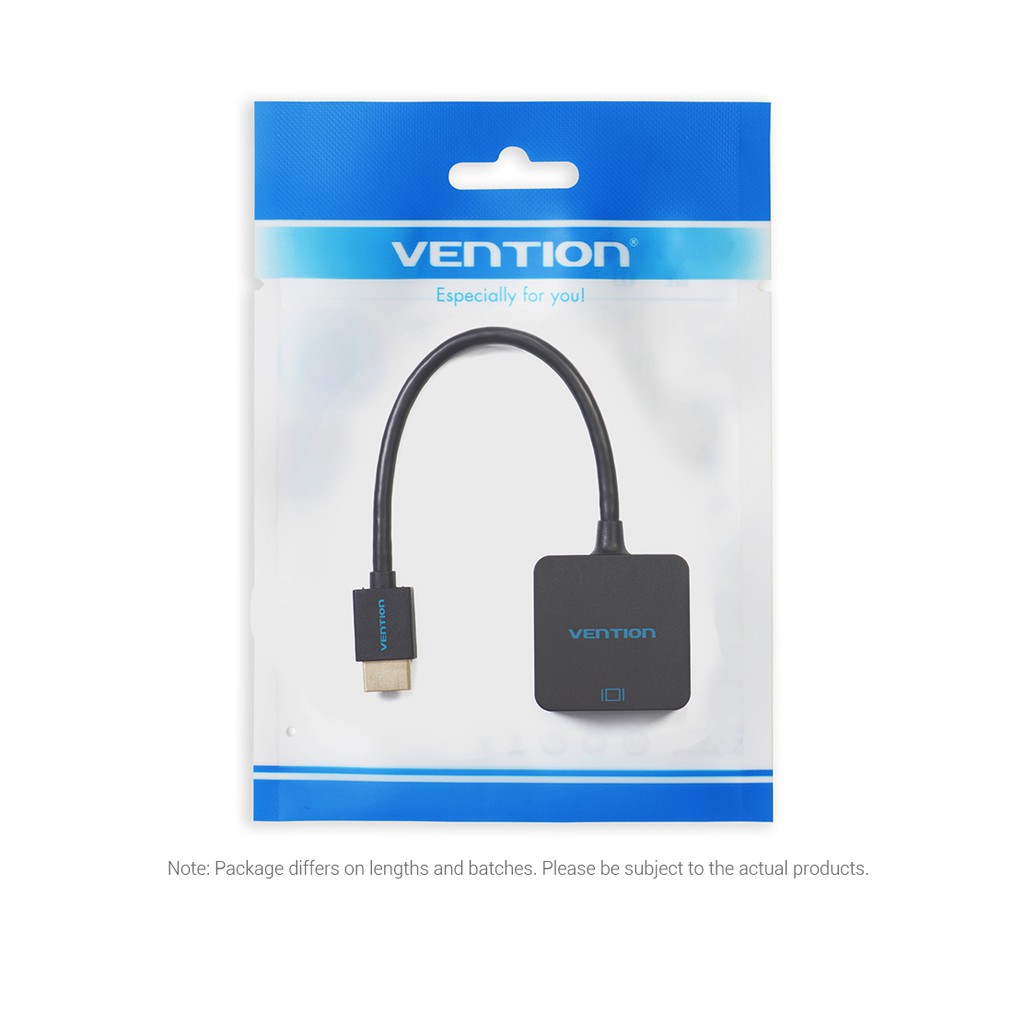 Cáp chuyển HDMI to VGA Vention ACPBB, hỗ trợ độ phân giải 1080P@60Hz - Hàng chính hãng