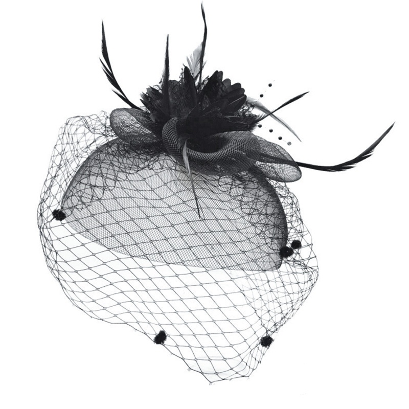 Cài Tóc Hình Vương Miện Đính Lông Vũ Hóa Trang Halloween Cho Nữ