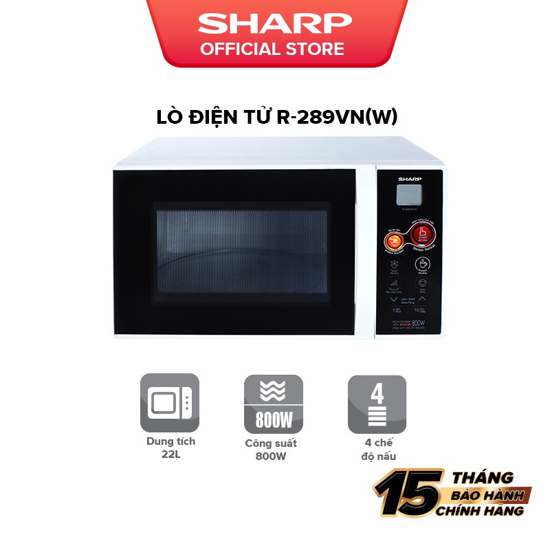 Lò vi sóng điện tử Sharp R-289VN(W) 22L Hàng Thái