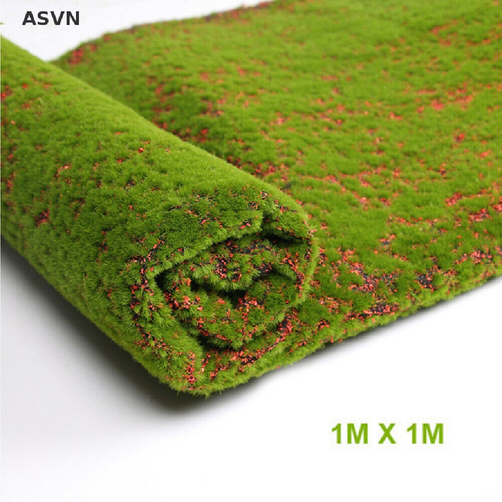 Asvn❤ Thảm Cỏ Rêu Nhân Tạo 100 * 100cm Trang Trí Nhà Cửa