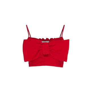 Áo croptop SheByShj hai dây nơ to bản màu đỏ - Red Bowtie Top