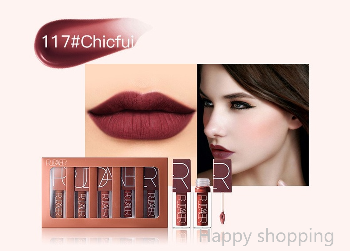 (Hàng Mới Về) Set 5 Son Kem Lì Chống Dính Cốc Chất Son Mịn Như Nhung | BigBuy360 - bigbuy360.vn
