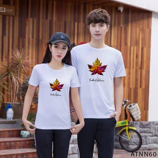 Áo thun nam nữ in hình cái lá mùa thu - atnn60