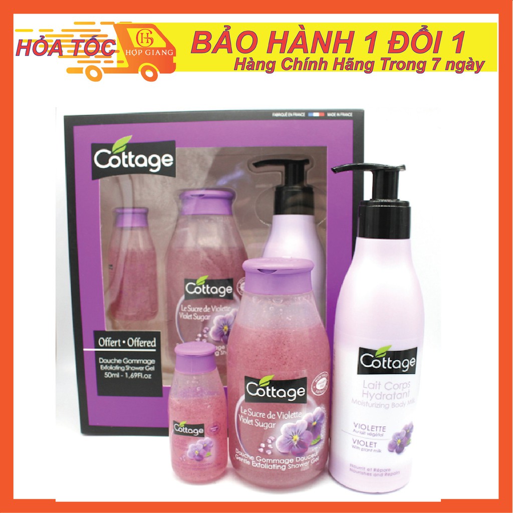 Bộ mỹ phẩm Cottage Violet (sữa tắm+dưỡng thể)