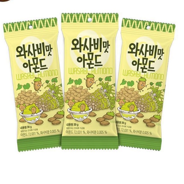 1 Gói Hạt hạnh nhân tẩm vị Wasabi (mù tạt) 30g