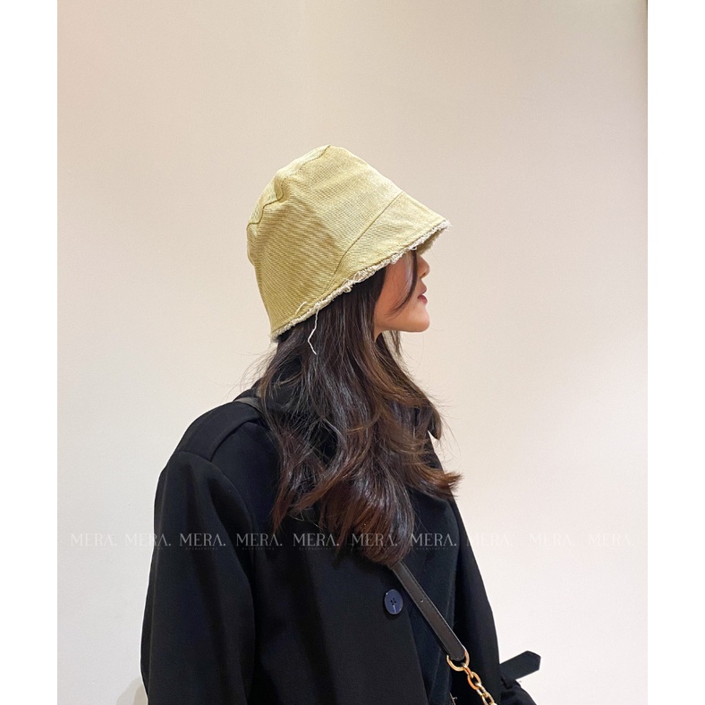 Mũ bucket denim vành cụp, mũ bucket bò màu trơn phong cách Hàn Quốc - MERA Accessories