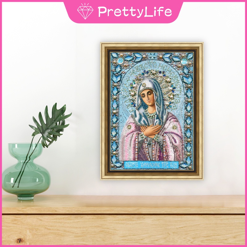 Bộ tranh đính đá 5D tự làm hình Đức Mẹ Mary 30x40cm/40x50cm