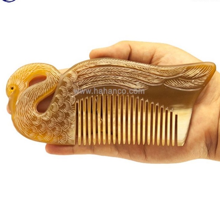Lược sừng Thiên Nga đẹp làm quà tặng (Size: XL-15 cm) Chăm sóc tóc - Horn Comb