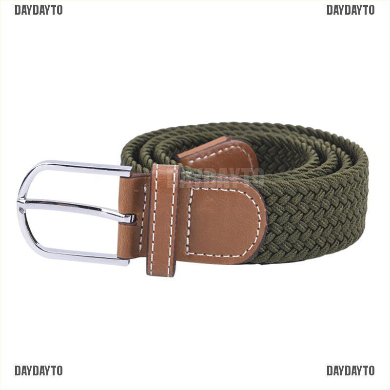 Thắt Lưng Vải Canvas Bện Co Giãn Có Khóa Cài Cho Nam