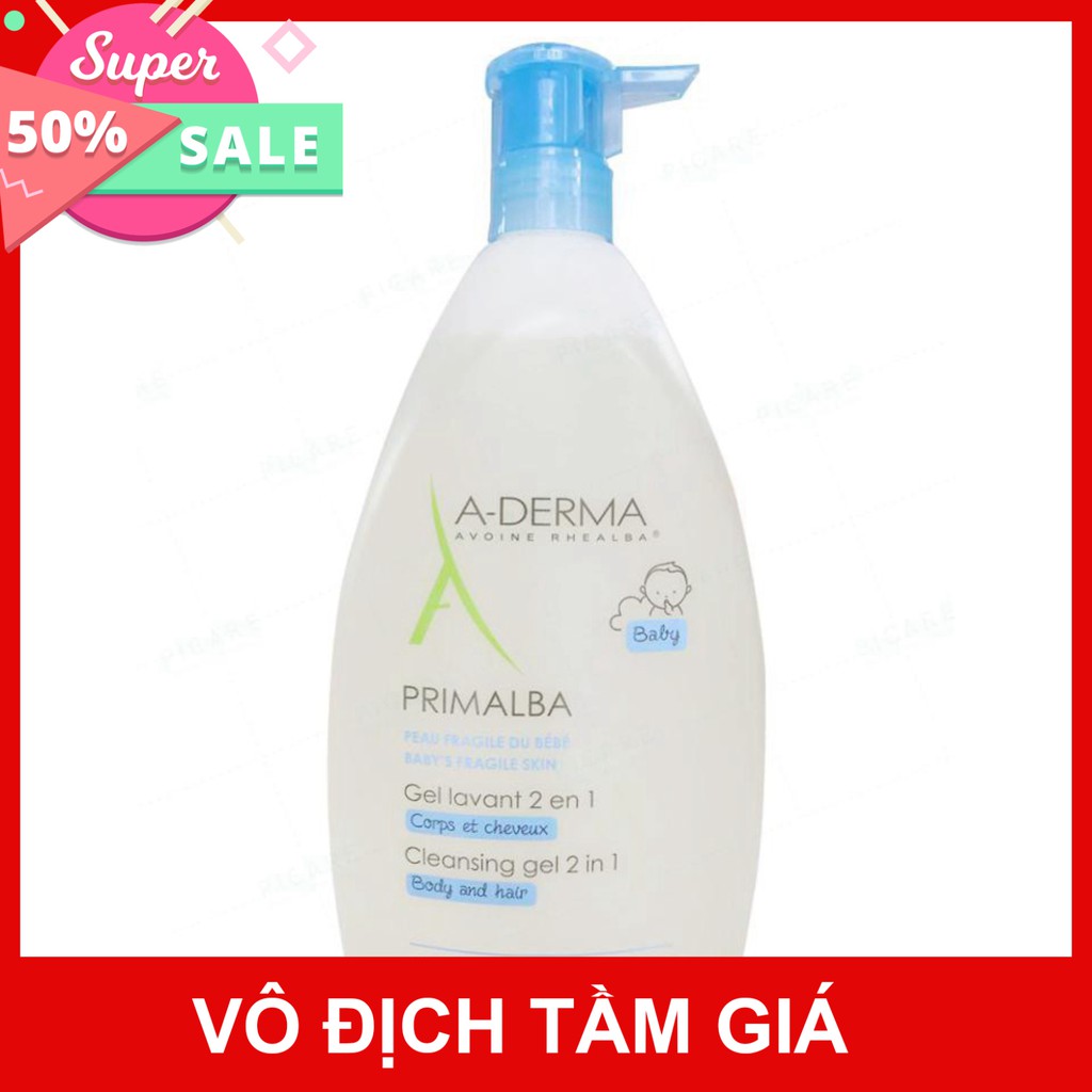 [CHÍNH HÃNG] A-Derma Sữa Tắm Gội Dịu Nhẹ Dành Cho Em Bé Primalba Gentle Cleansing Gel 2 In 1 500ml