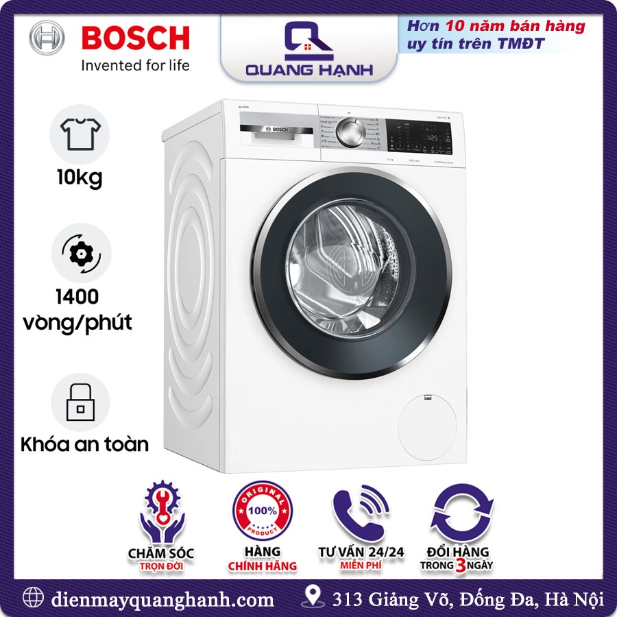 [Thương hiệu Đức] Máy Giặt Bosch WGG254A0SG Khối Lượng Giặt 10kg, Công nghê I-DOS Thông Minh