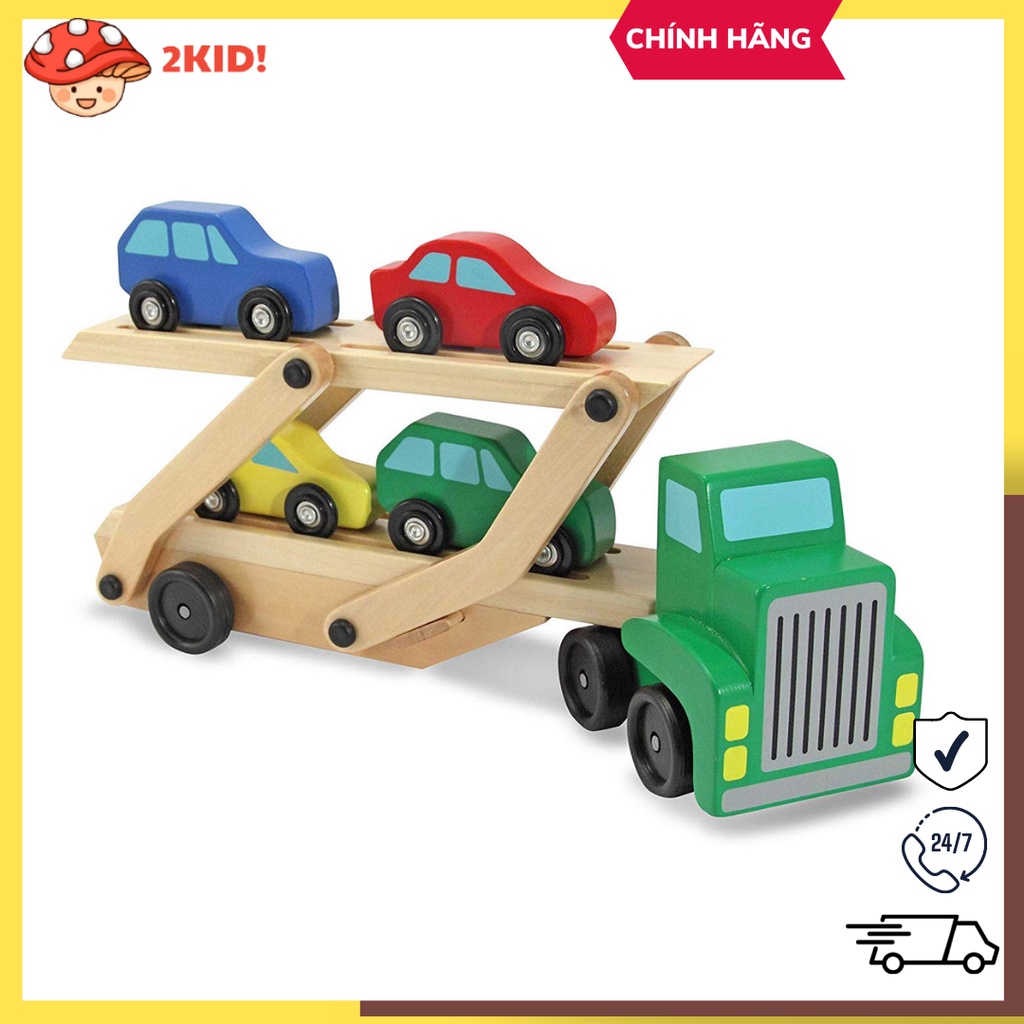 Xe ô tô đồ chơi mô hình Container 2 tầng chở 4 xe con bằng gỗ cho bé - Đồ chơi gỗ Việt Nam xuất khẩu