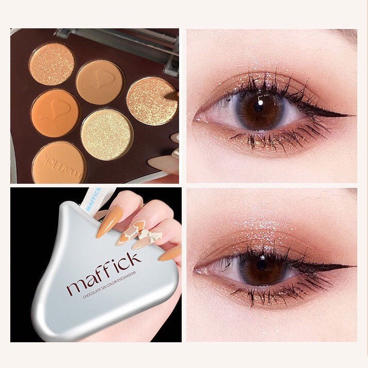 Bảng phấn mắt 6 màu socola kisses MAFFICK tông cam đào cam đất xinh xắn Chocolate Six-Color Eye Shadow hot Tiktok MAFI33 | BigBuy360 - bigbuy360.vn