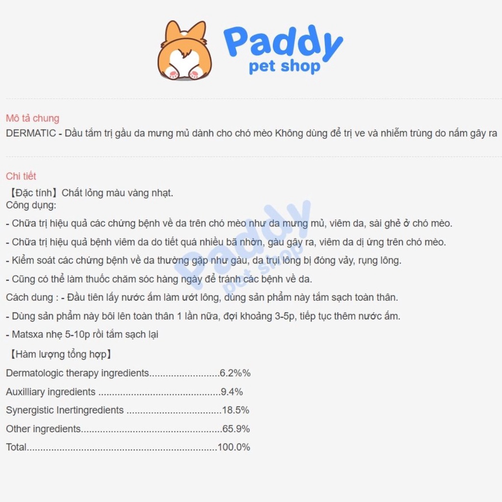 Sữa Tắm Fungamyl & Dermatic Ngừa Nấm Da, Vảy Gàu Cho Chó Mèo