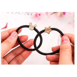 Dây chun đen buộc tóc nhiều hình đáng yêu