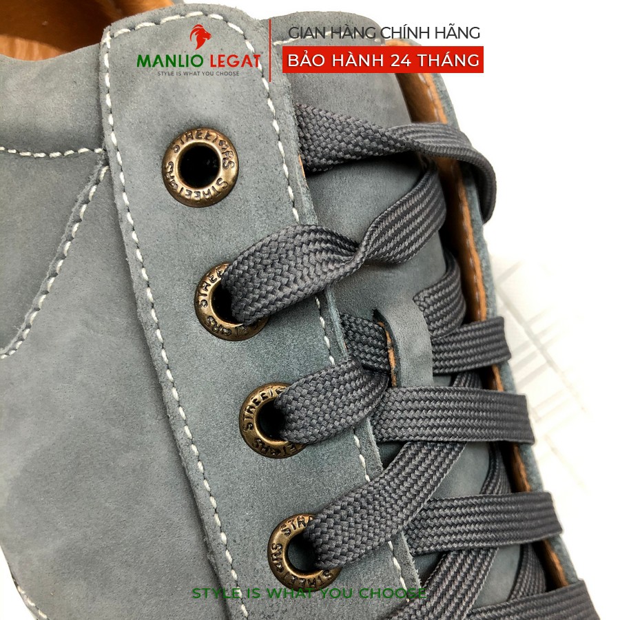 Giày Sneaker nam da lộn Manlio Legat màu xanh siêu độc G8541-LIG | BigBuy360 - bigbuy360.vn