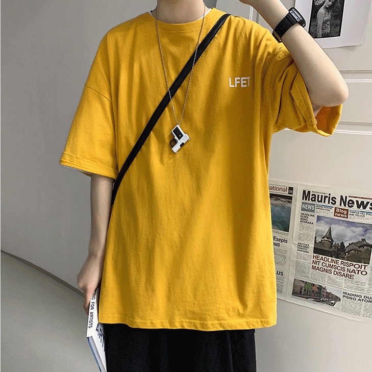 Áo Thun Tay Ngắn Cổ Tròn In Chữ M-8XL Phong Cách Harajuku Dễ Phối Đồ Thời Trang Mùa Hè Cho Nam