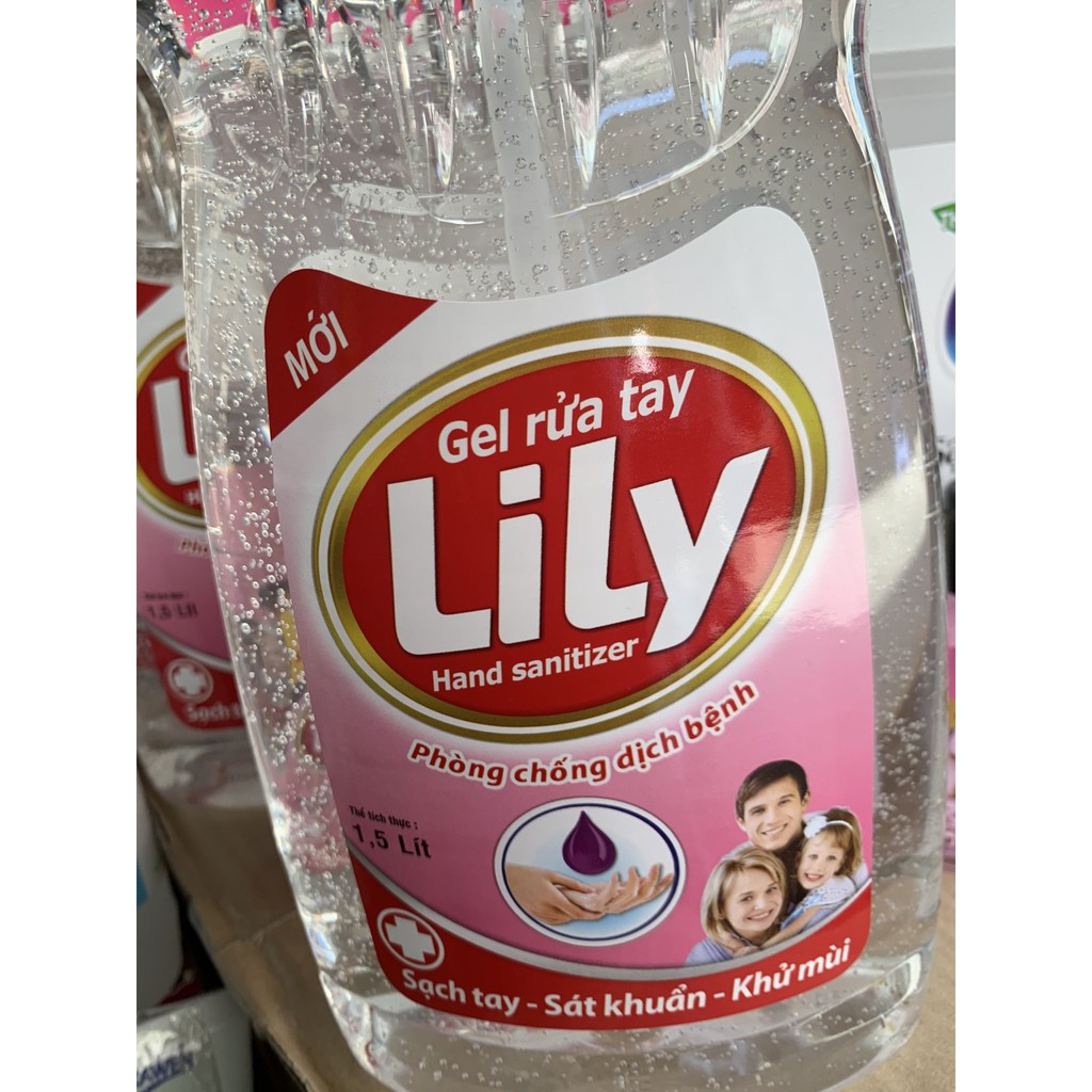 Gel nước rửa tay khô 1,5 Lít Lily Mỹ Hảo