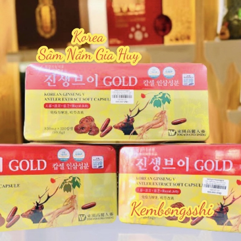 [DATE MỚI] Viên Đạm Tổng Hợp Hồng Sâm Nhung Hươu Linh Chi Gold 120 viên[HỘP VÀNG]