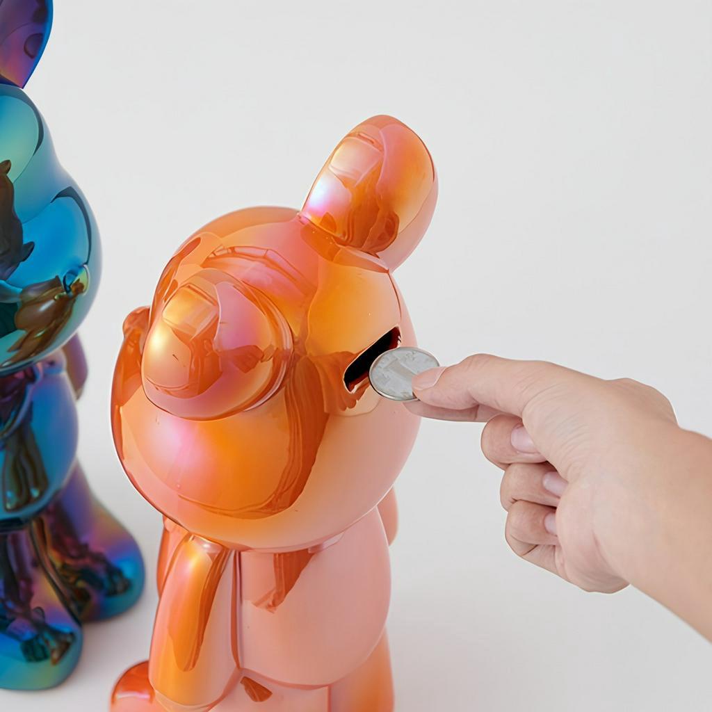 Tượng Gấu BEARBRICK chất liệu Sứ sơn tĩnh điện, cao 18cm, hàng nhập khẩu