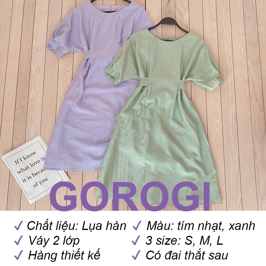 Váy nữ xòe công sở cổ tròn xinh hai lớp đầm nữ xòe dự tiệc thiết kế kiểu chữ A đi chơi GOROGI