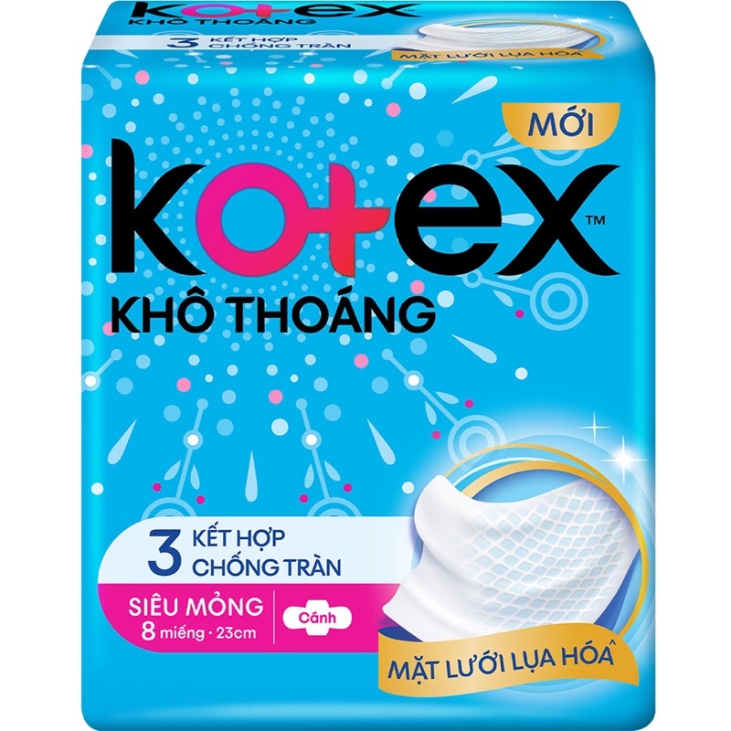 Băng vệ sinh Kotex khô thoáng siêu mỏng cánh gói 8miếng