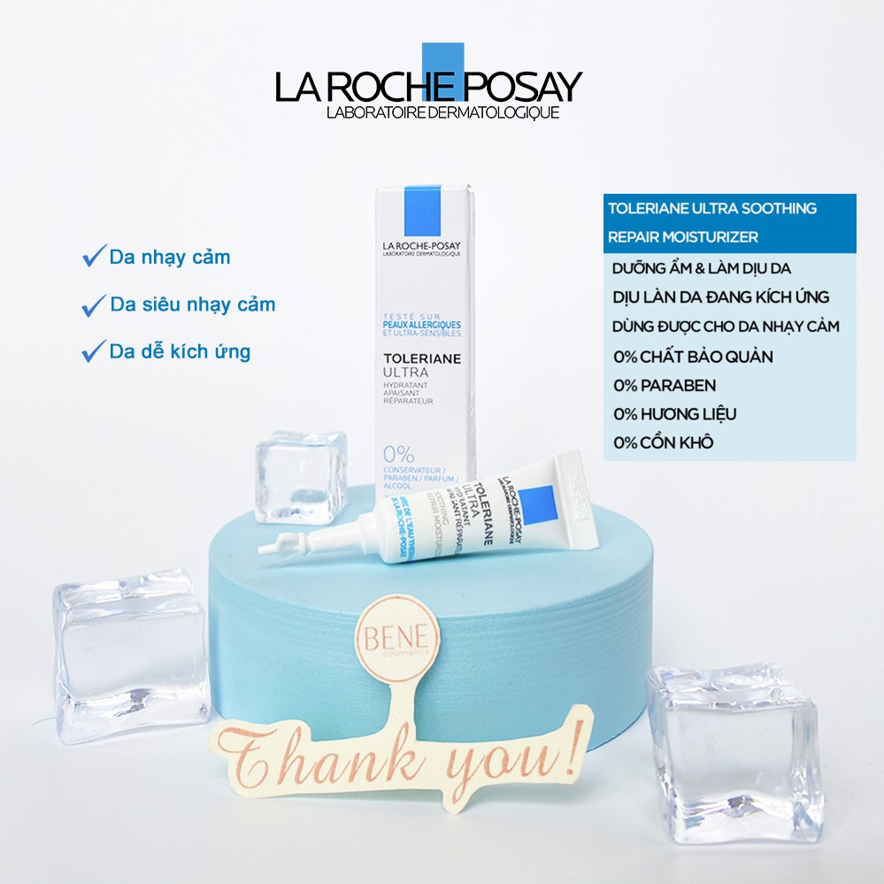 Kem dưỡng làm dịu tức thì & bảo vệ cho da khô rất nhạy cảm & kích ứng La Roche-Posay Toleriane Ultra Light Minisize 3ml