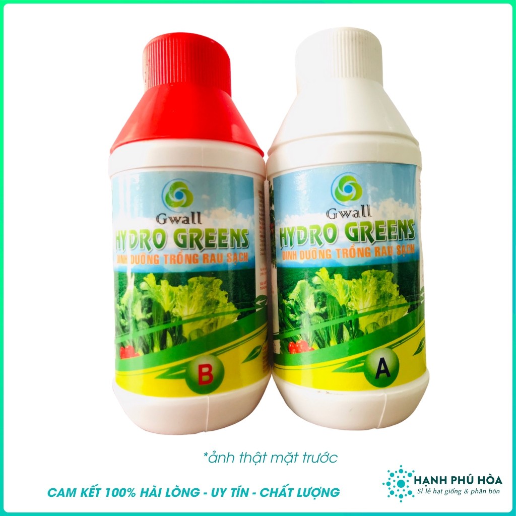 Dung Dịch Thủy Canh Cao Cấp Trồng Rau Sạch Gwall Hydro Green 0.5l/Chai- Tăng Năng Suất, Chất Lượng & Sức Đề Kháng
