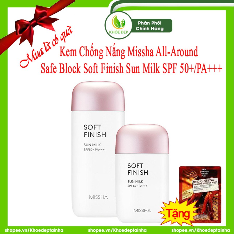 [CHÍNH HÃNG  ] Kem Chống Nắng MISSHA ALL-AROUND SAFE BLOCK SOFT FINISH SUN MILK SPF50+/PA+++70ml