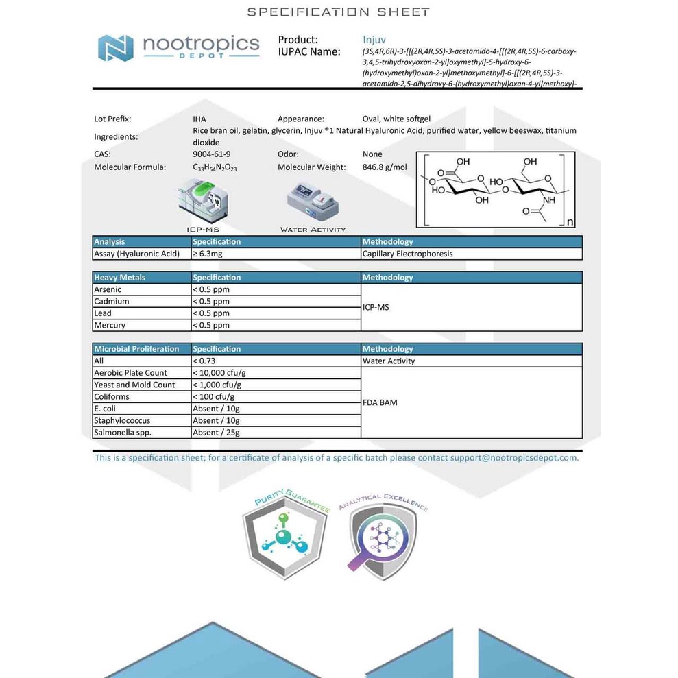 Viên uống cấp ẩm đẹp da Hyaluronic Acid Injuv 70mg HA