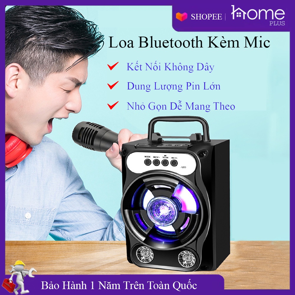Loa bluetooth mini hát karaoke kèm mic giá rẻ, loa karaoke bluetooth gia đình. Bảo hành 1 năm toàn quốc.