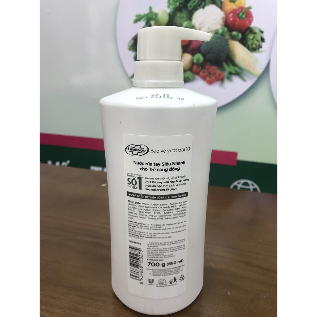 Nước rửa tay Lifebuoy Bảo vệ vượt trội 700g