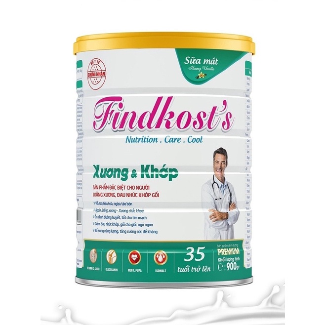 Sữa FindKost's Xương&Khớp - Sữa dinh dưỡng cho người loãng xương, đau nhức khớp gối lon 900gr thơm ngon