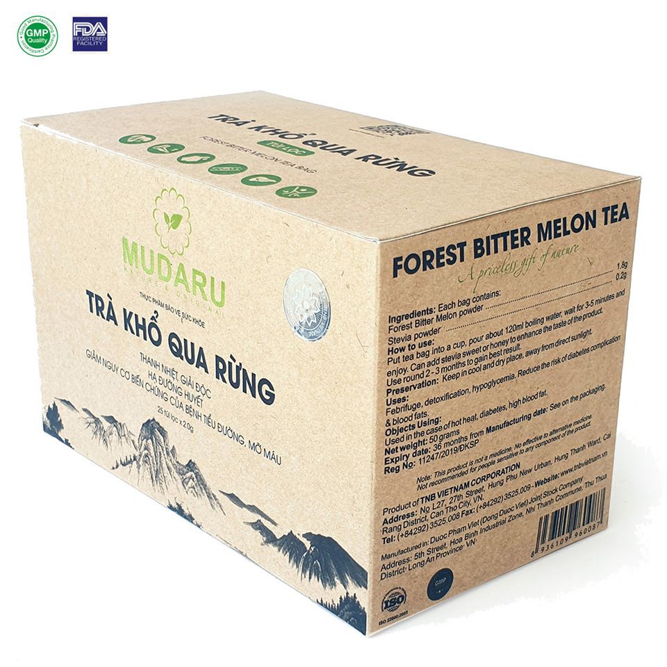 Trà túi lọc khổ qua rừng Mudaru hộp 25 túi DATE XA 2023 (야생여주 차 25티백) | BigBuy360 - bigbuy360.vn