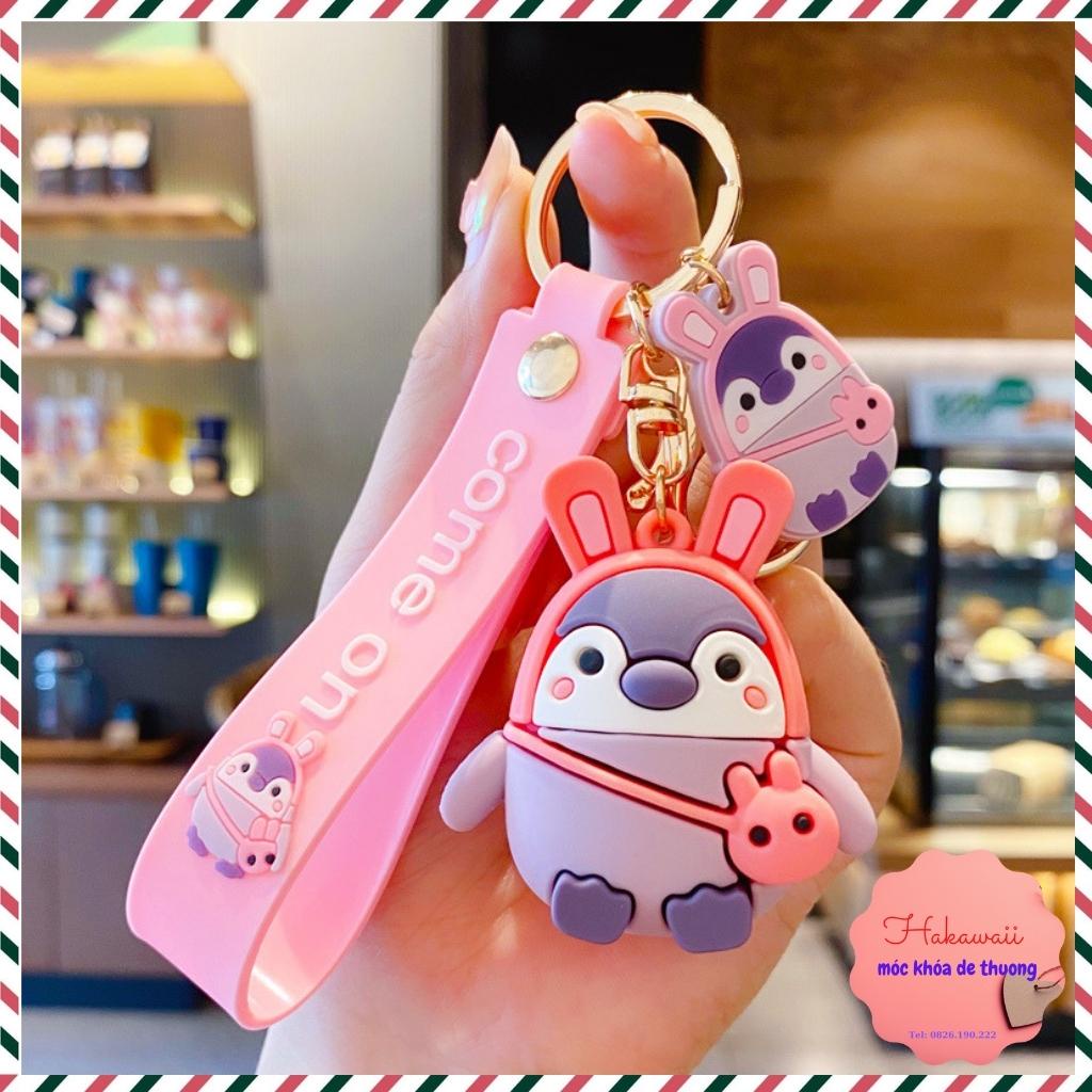 Móc khóa chim cánh cụt đi học, móc khóa đôi cute nhiều màu đáng yêu dùng làm móc treo balo