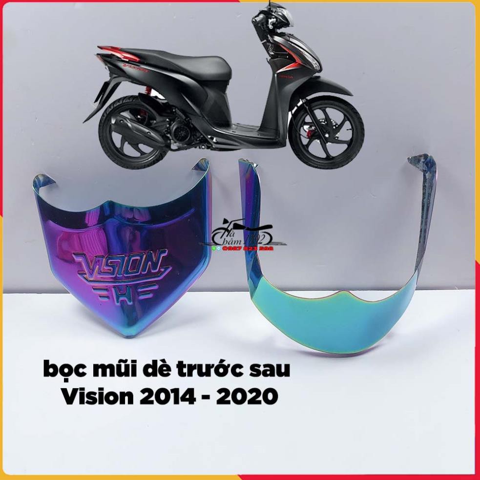 Bộ Ốp Mỏ Dè Vision 2014 - 2020 iNox và 7 Màu Titan Bọc Mõm Dè Xe Vision 2014 - 2020