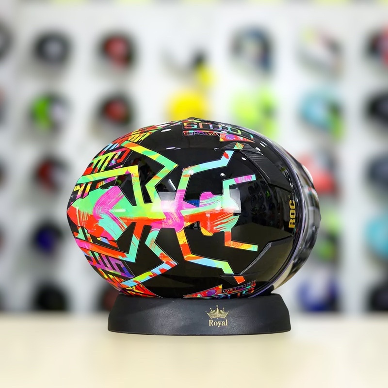 MŨ FULLFACE 2 KÍNH ROC 05 Đen bóng lên tem REDBULL, MUA LÀ CÓ QUÀ