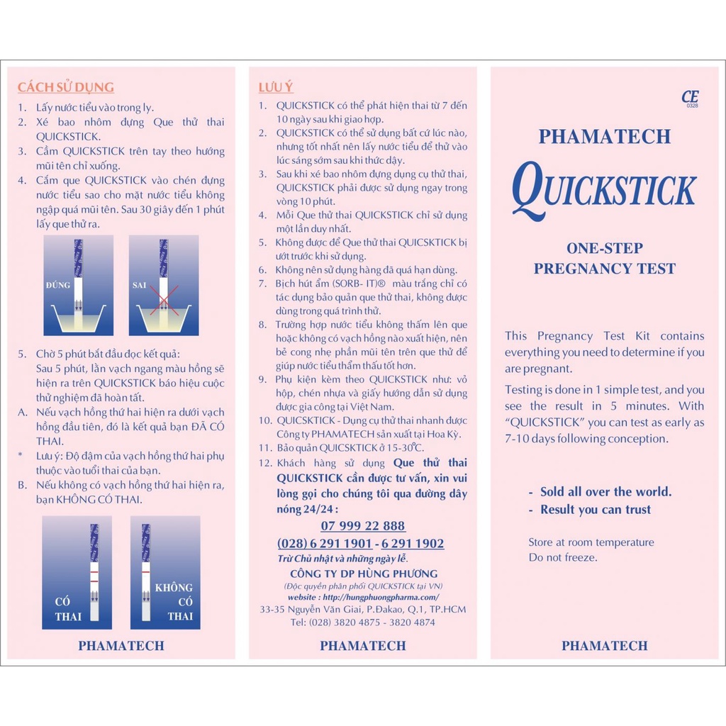 Que thử thai nhanh Quickstick (1 cái/hộp)