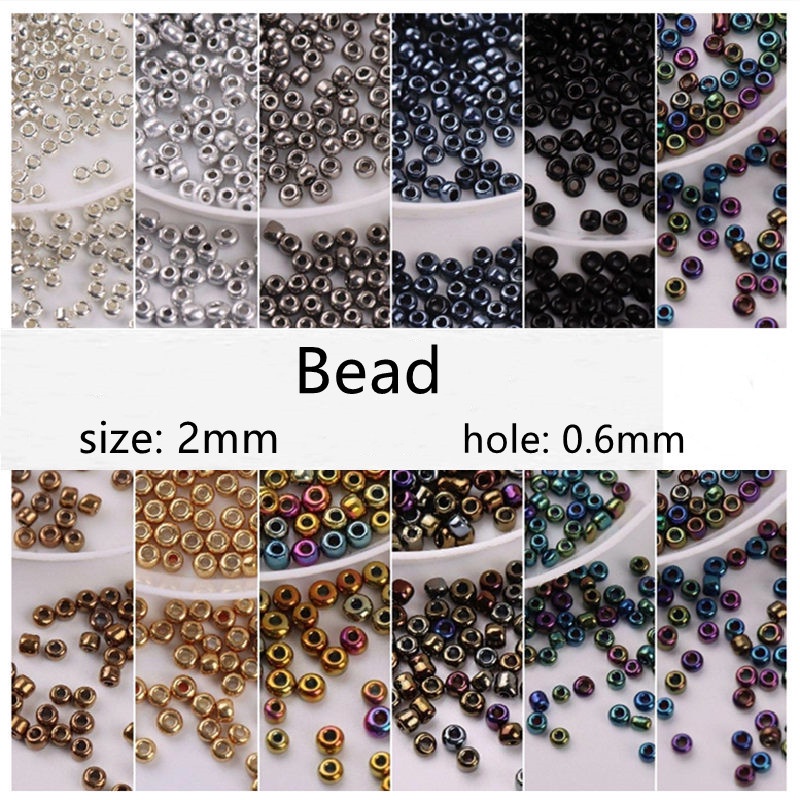 Set 800 Hạt Kính 2mm Nhiều Màu Làm Trang Sức