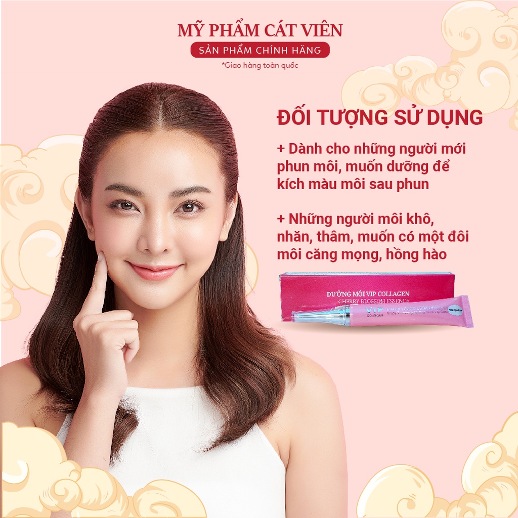 Son Kích Màu Môi Sau Phun Xăm Vip Collagen, Làm Hồng và Cung Cấp Collagen Dành Cho Môi - Tuýp 20ml