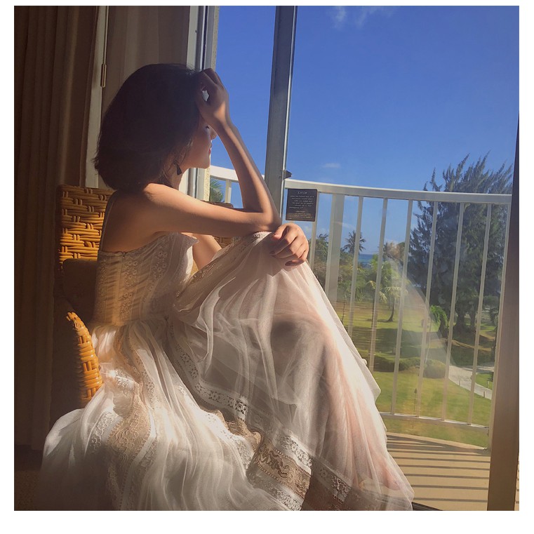 Đầm 2 dây ren maxi nữ tính | BigBuy360 - bigbuy360.vn