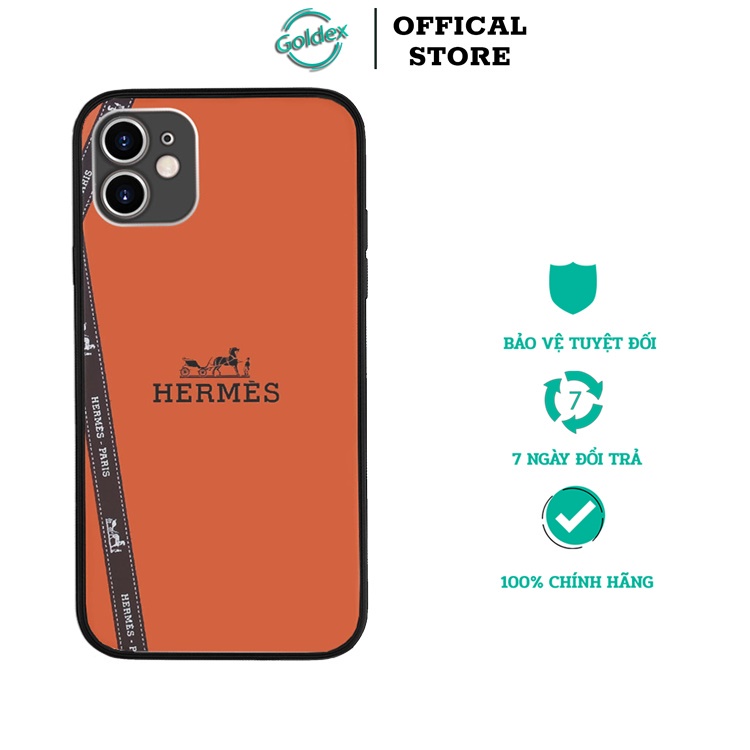 Ốp Iphone 13 MINI trong suốt In Hình Hermes GOLDEX Cho Iphone 12Mini/11/Pro/Max/X/Xs/Max/Xr BRD20211953 BRD20211953