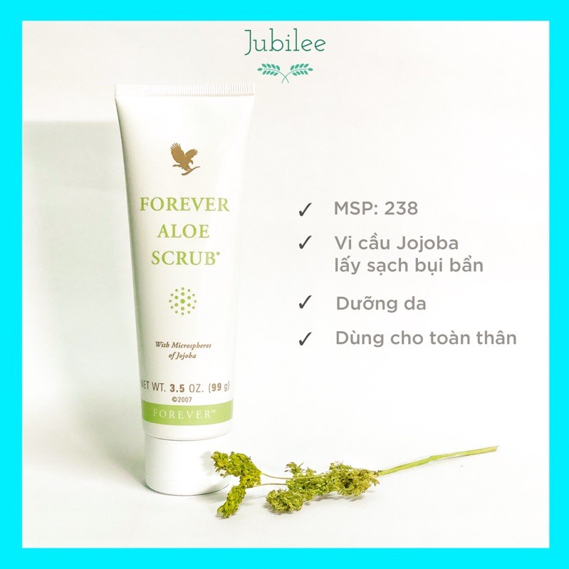 Sữa rửa mặt tẩy tế bào chết Forever Aloe Scub, Forever Living Products 238 FLP 99g Jubilee | BigBuy360 - bigbuy360.vn