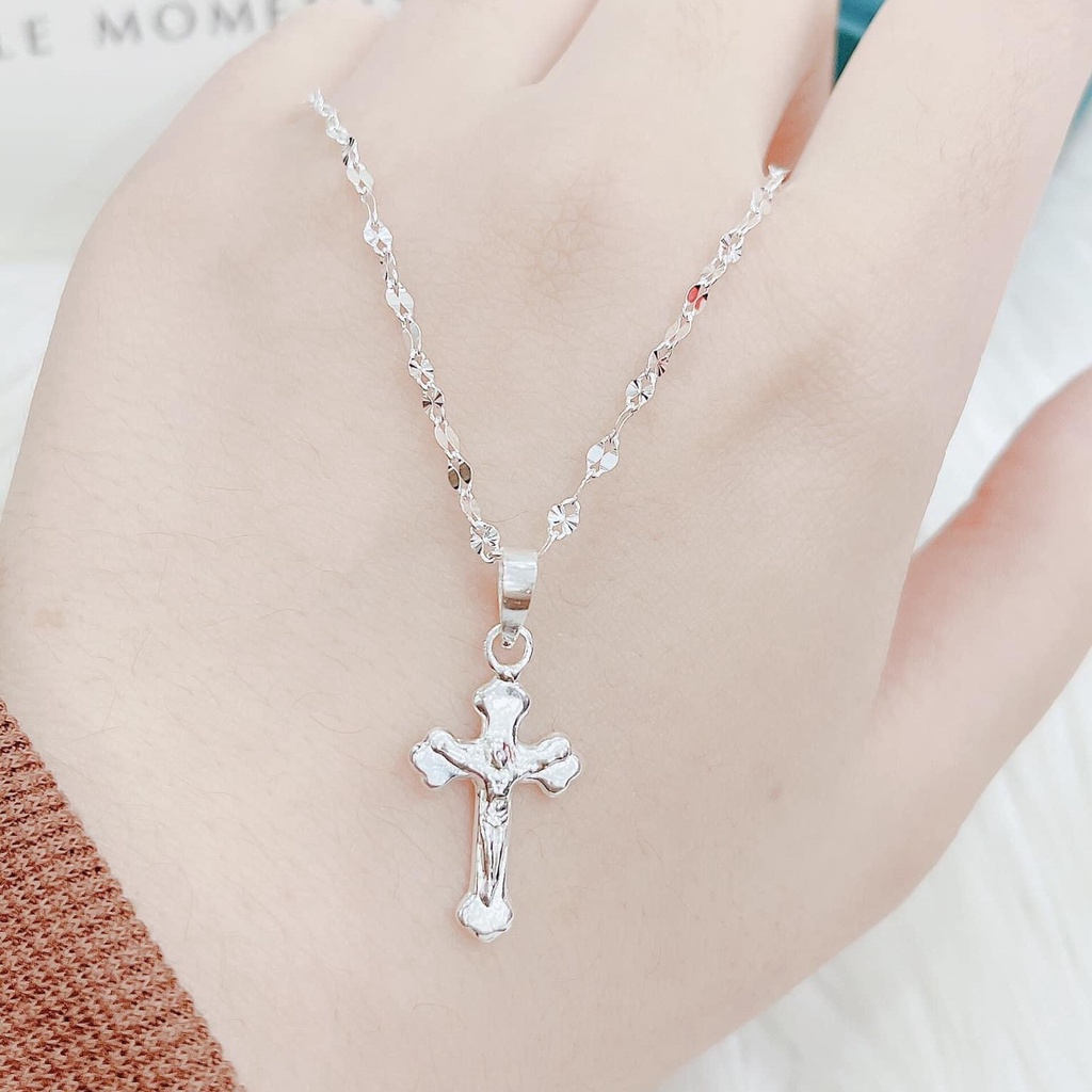 Dây chuyền thánh giá chất liệu bạc 925 cao cấp sáng bóng không rỉ