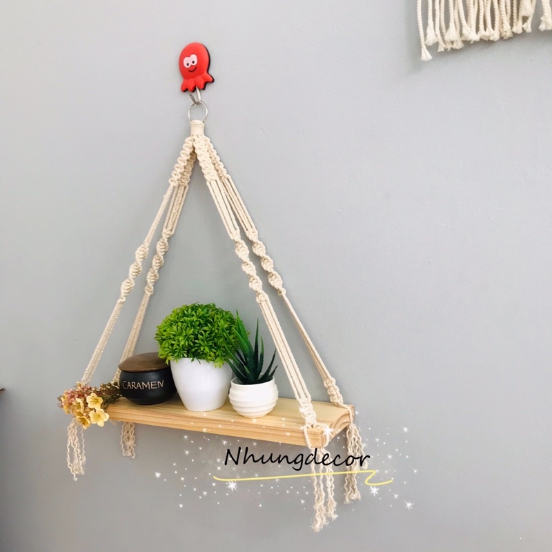 KỆ GỖ TRANG TRÍ HOẠ TIẾT - KỆ GỖ MACRAME