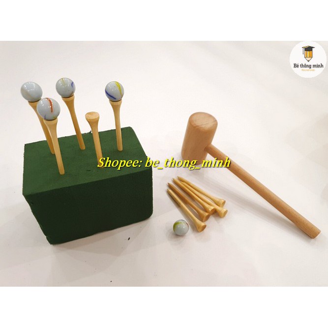 Đồ chơi BÚA ĐINH GỖ KÈM XỐP ĐÓNG ĐINH cho bé làm kỹ sư